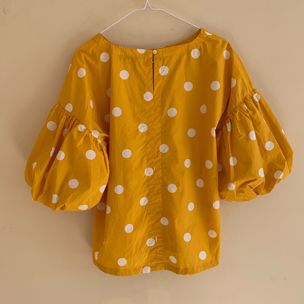 LOFT Yellow Polka Dot Blouse - Picture 6 of 8